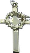 Our exclusive Classic Cross pendant with attached small version of our Christ's Crown of Thorns.