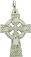 Our exclusive Celtic Cross pendant in polished sterling silver measures approximately 1" in height.  Chains available.