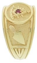 Past Master ring with plumb & trowel and featuring a gemstone of your choice center set in the square and compass.