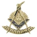 Masonic Past Master pendant in yellow gold