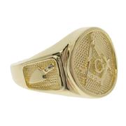 Our original design in an enhanced cigar band style Masonic ring for the Master Mason in 14k gold