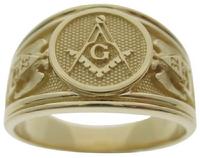 #1629-56, 14k gold Master Mason & SRSJ 32nd degree ring
