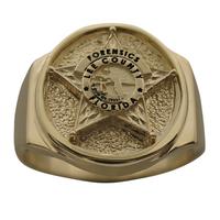 Custom Sheriff's Deputy badge ring in 14k gold