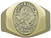 Custom Texas A&M University Police Officer badge ring