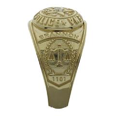 Custom Pasadena Arson Police Chief class style ring, 14k, optional 0.08 ct. diamond