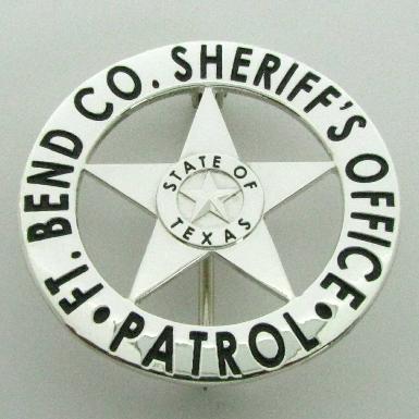 custom sterling silver Fort Bend County Sheriff's Deputy wallet badge