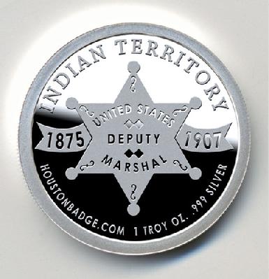 Deputy U.S. Marshal Bass Reeves silver proof coin, reverse