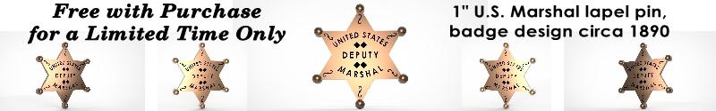 Deputy U.S. Marshal Bass Reeves badge lapel pin